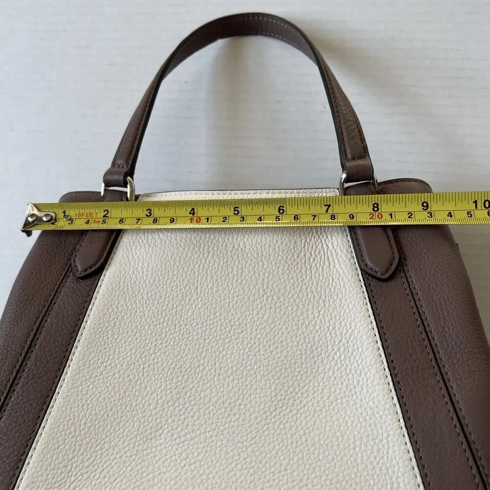 KATE SPADE Colorblock Brown White Crossbody Handbag Satchel NWOT